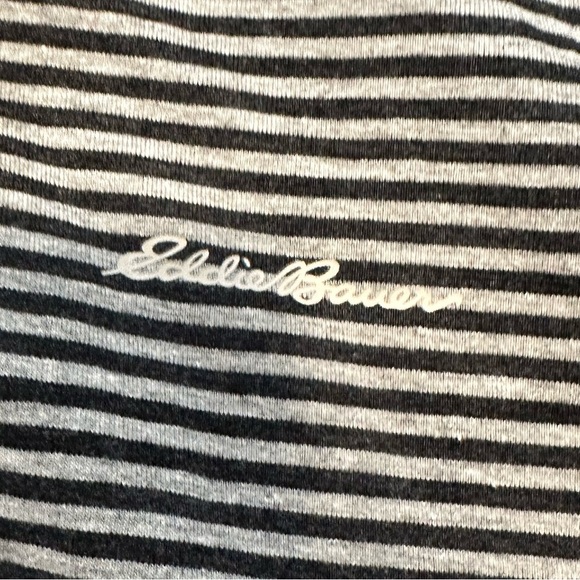 NWT Eddie Bauer Mens Gray Black Mini Stripe Short Sleeve Casual Polo Large. - Picture 6 of 10